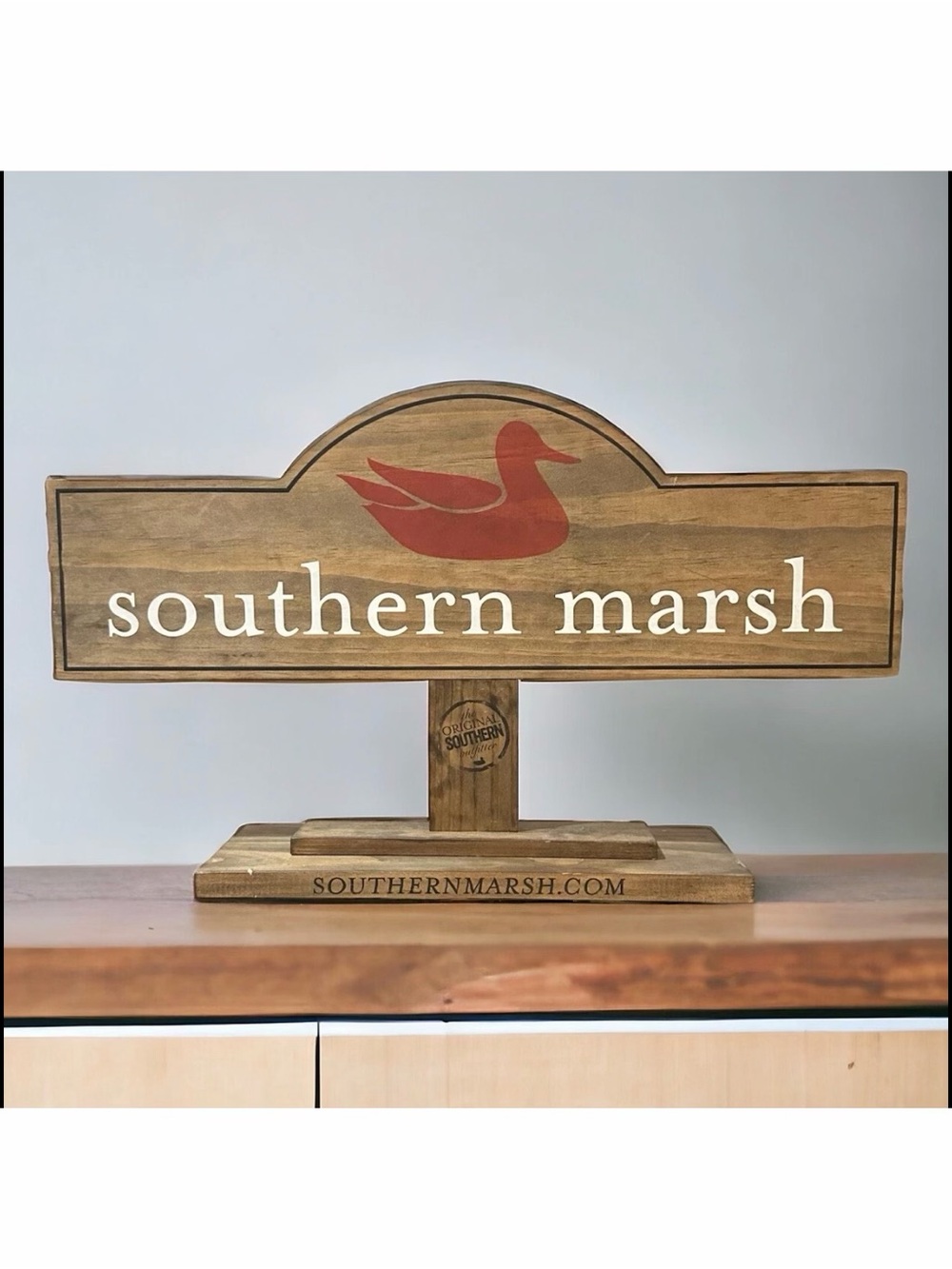 Large Southern Marsh Retail Sign Solid Wood Store Display Double Sided Duck